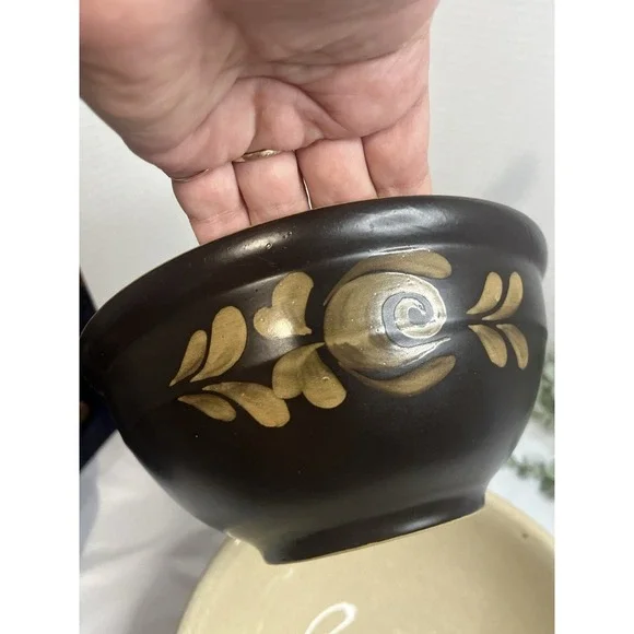 Vintage Set Of 2 Denby  Bakewell 2pt +4pt Stoneware Mixing Bowl Brown England - Picture 9 of 11